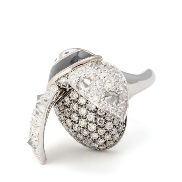 1.95 Carat Diamond Ladybird Ring 18ct Gold