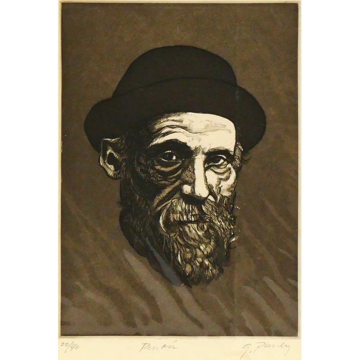 Gerald Purdy ''Renoir'' (Portrait) Signed Etching 13''x9''
