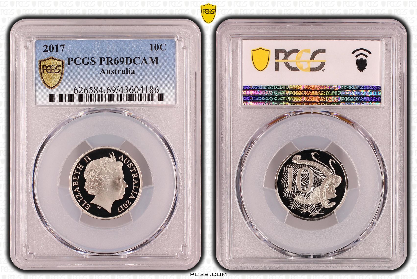 Elizabeth II, Ten Cent, 2017, PCGS PR69DCAM
