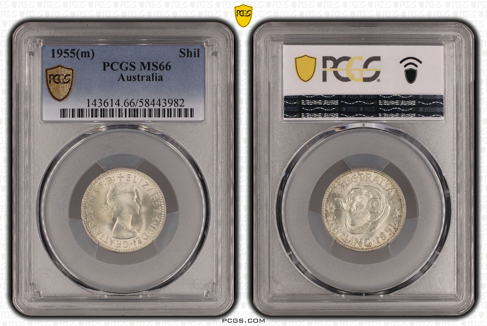 271 · Shilling, 1955(m), PCGS MS66
