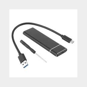 USB 3.1 To Type-C M.2 NGFF SSD Hard Drive Enclosure - Black -Bar 9902022813044- 51745/28196 SN B2 (S1)