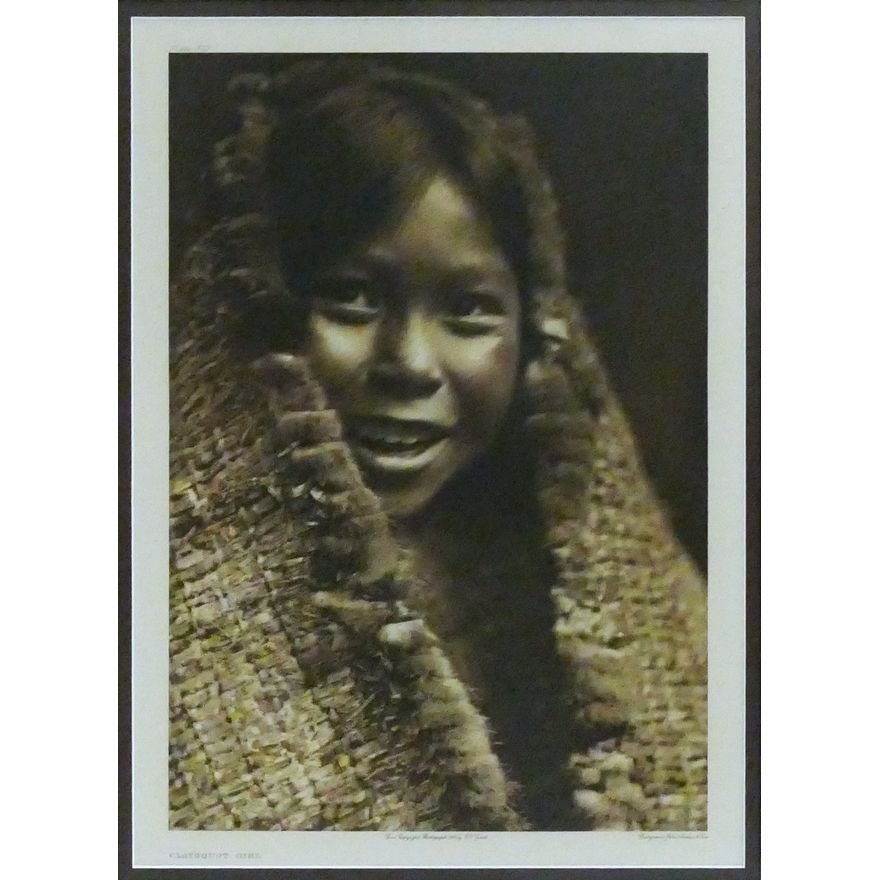 Antique Edward Curtis ''Clayoquot Girl'' (Plate 372) Large Photogravure