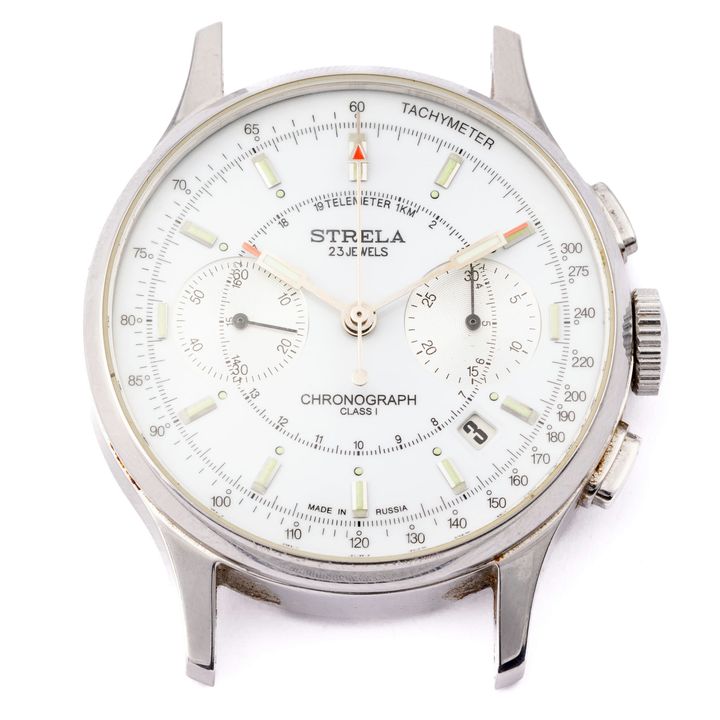 Poljot Strela Automatic Military Chronograph Watch 38mm, Circa 2000s,