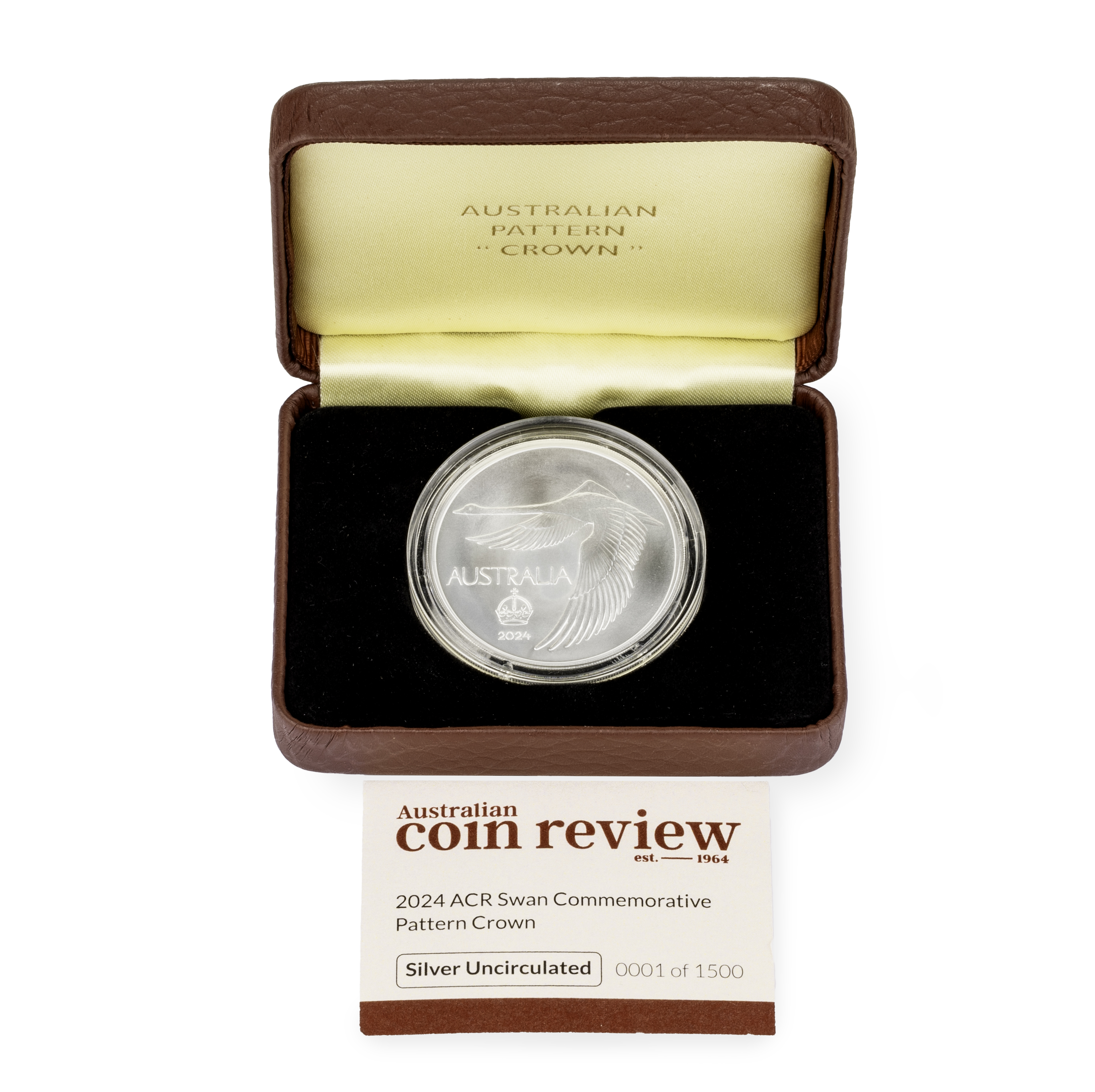 Cert #0001/1500, 2024 ACR Swan Commemorative Pattern Crown Silver, UNC