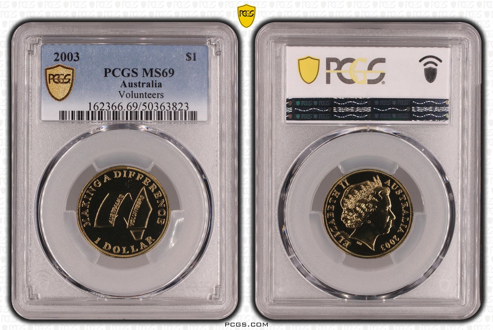 Volunteers , One Dollar, 2003, PCGS MS69