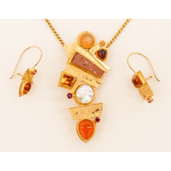 Isabelle Posillico 14k/18k Gemstone Art Jewelry Set