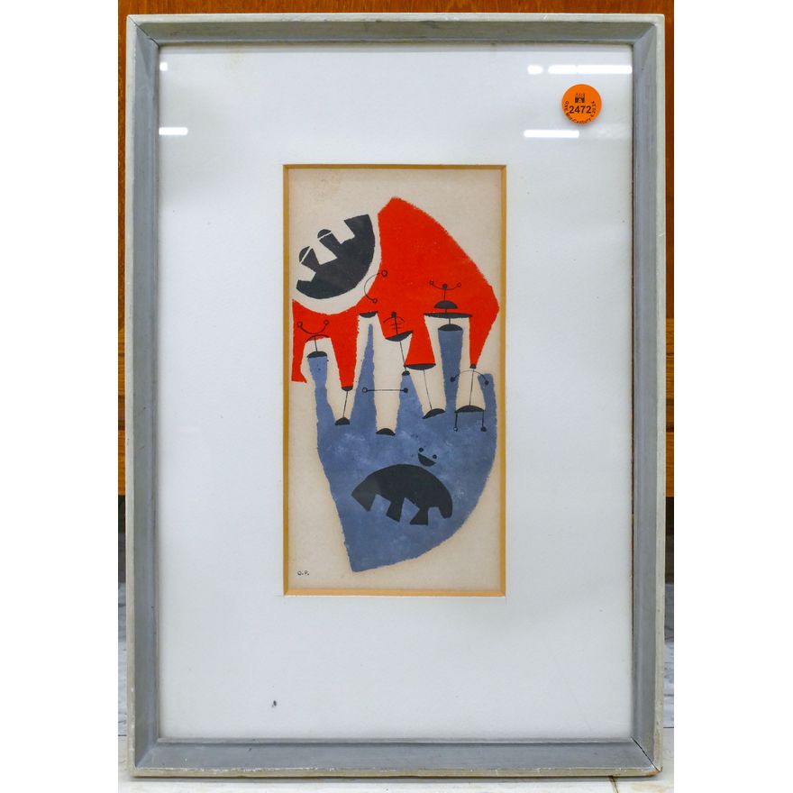 Oton Postruznik (Croatian) ''Abstract Figures'' Gouache