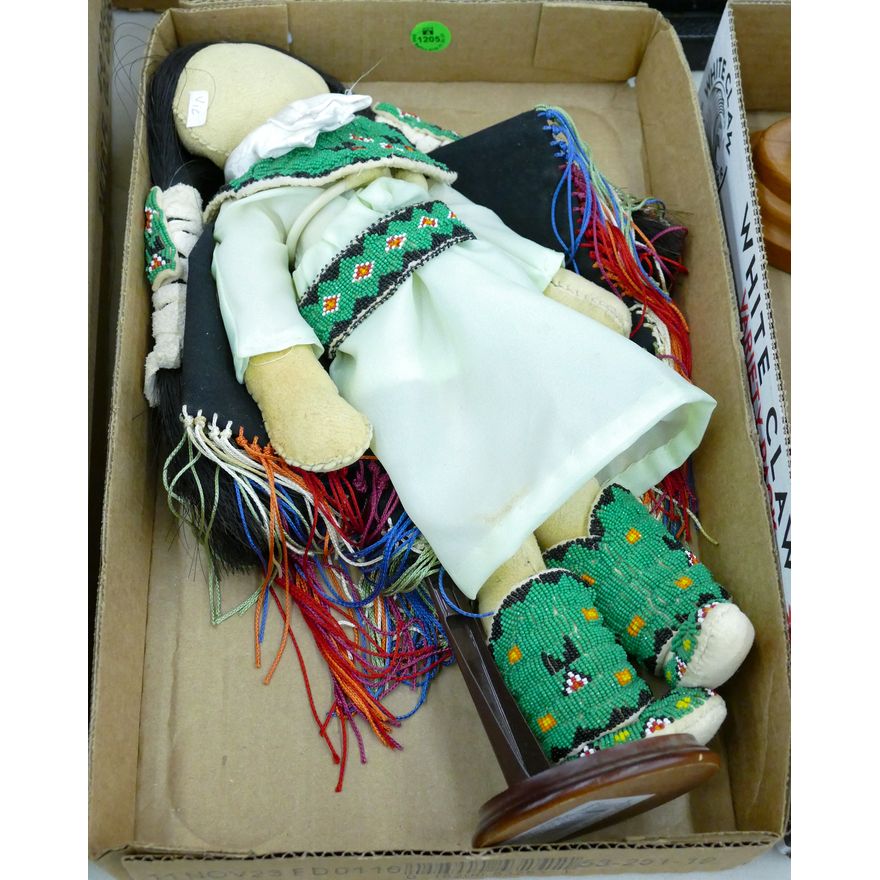 Box Native Beaded Leather Doll