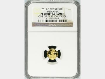 2015 ELIZABETH II BRITANNIA GOLD 1/20th PROOF 1 POUND COIN (ONE OF FIRST 100 STRUCK) PF70 UCAM