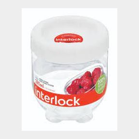 Lock + Lock - Interlock Round Clear With White Lid - 280ml-50593/386 B1(s3)
