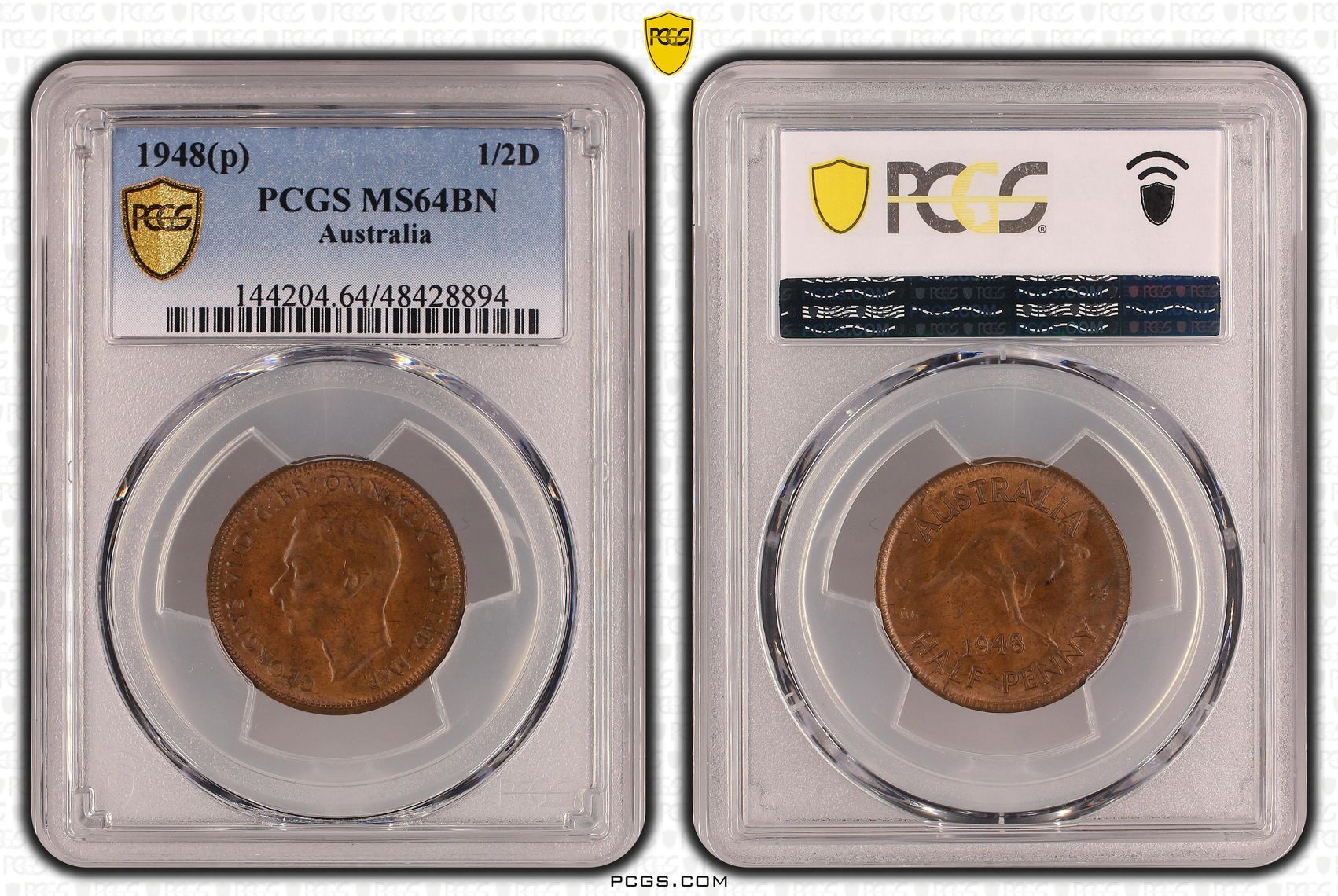 Halfpenny, 1948(p) POP Report 11/0, PCGS MS 64BN