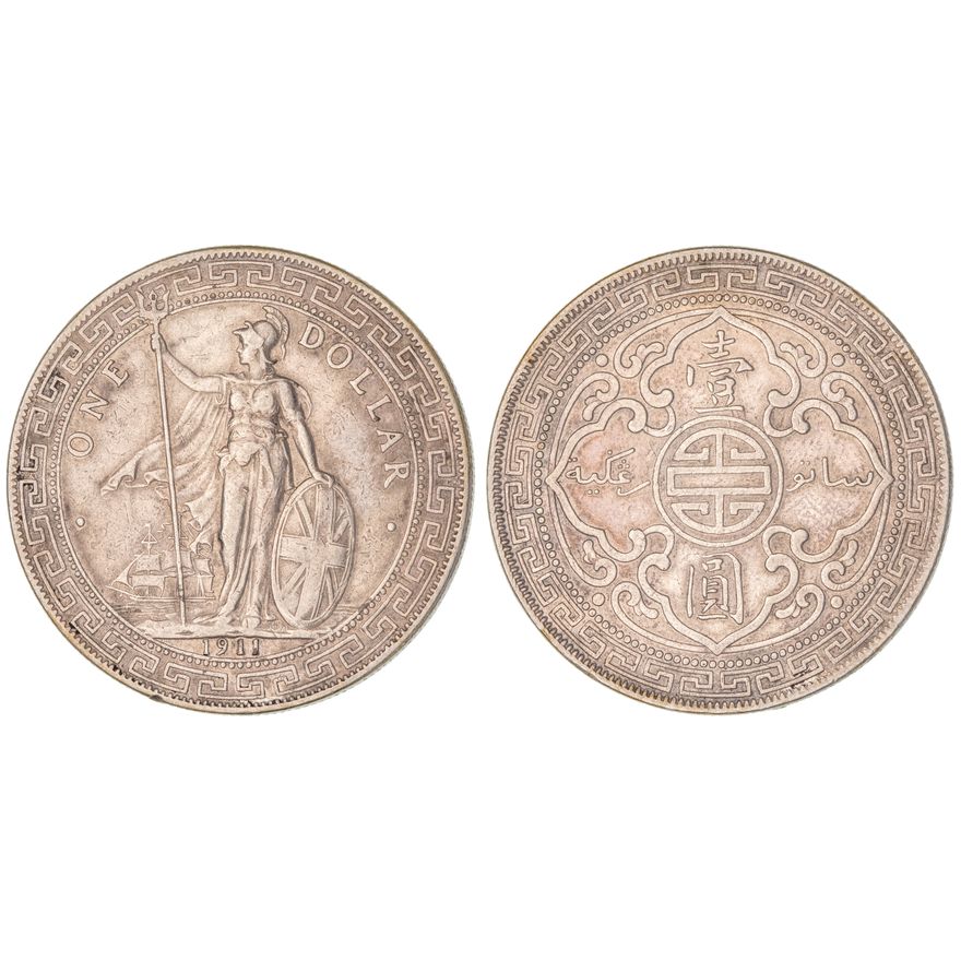 Great Britain, Trade Dollar, 1911-B, VF
