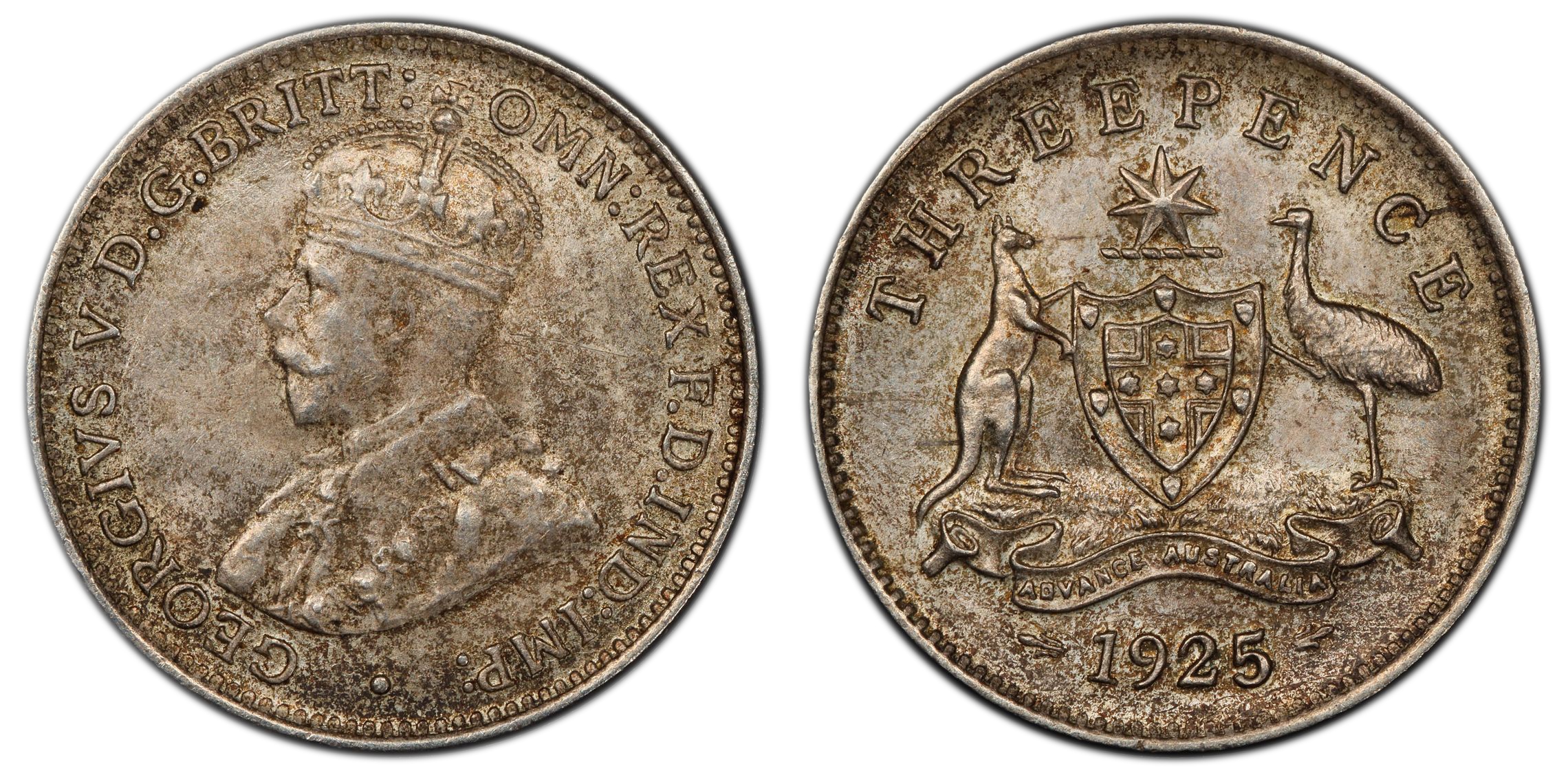 George V, Threepence, 1925, PCGS MS64