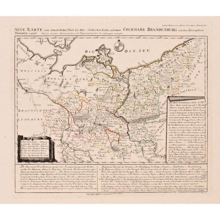 Johann Elias Lange | Neue Karte von dem nördlichen Theil des Ober-Sächsischen Kreises…