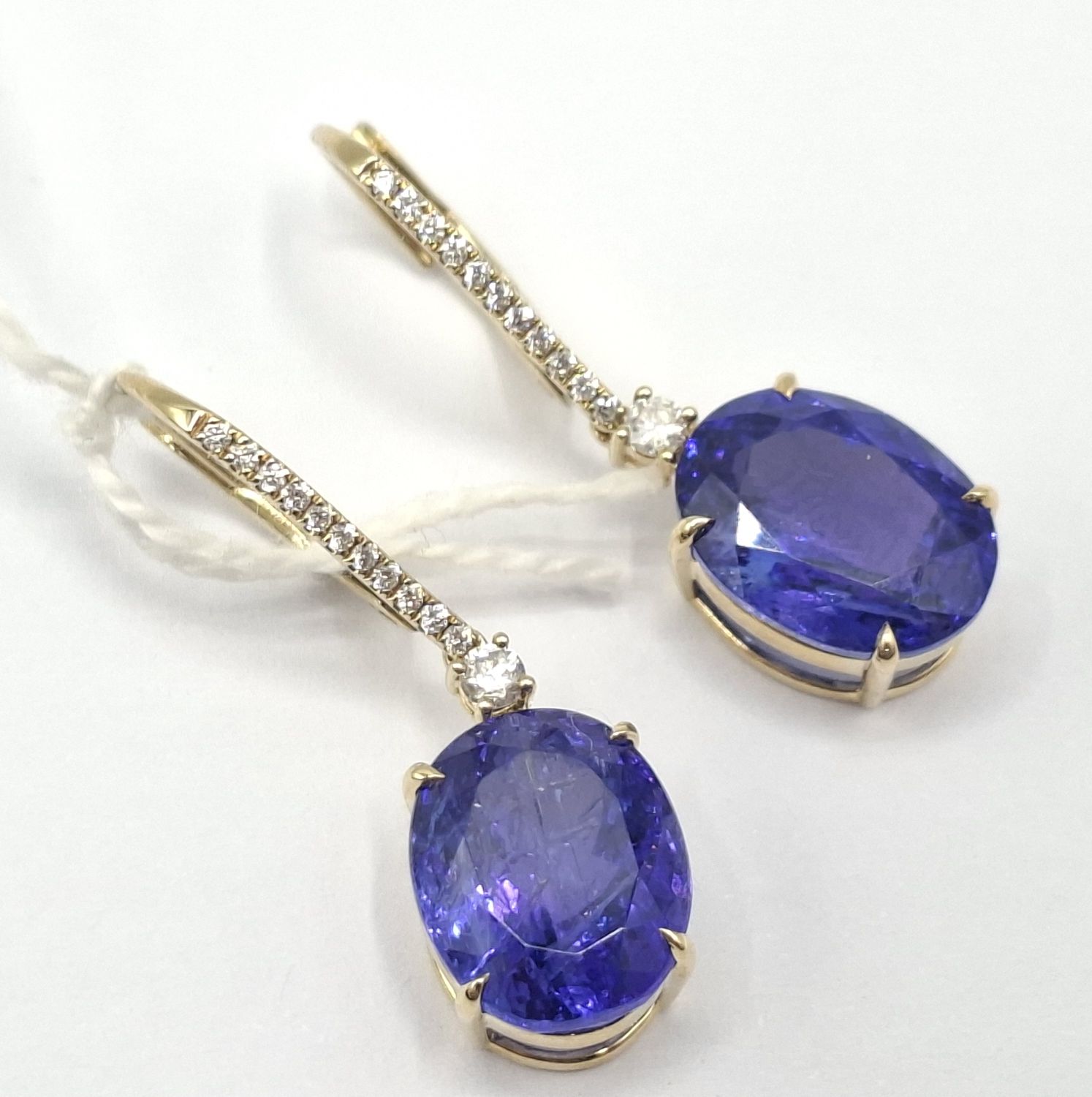 9ct Gold Tanzanite Diamond Earrings
