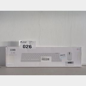 2.4G ULTRA SLIM PORTABLE WIRELESS KEYBOARD AND MOUSE COMBO - WHITE - WHITE -