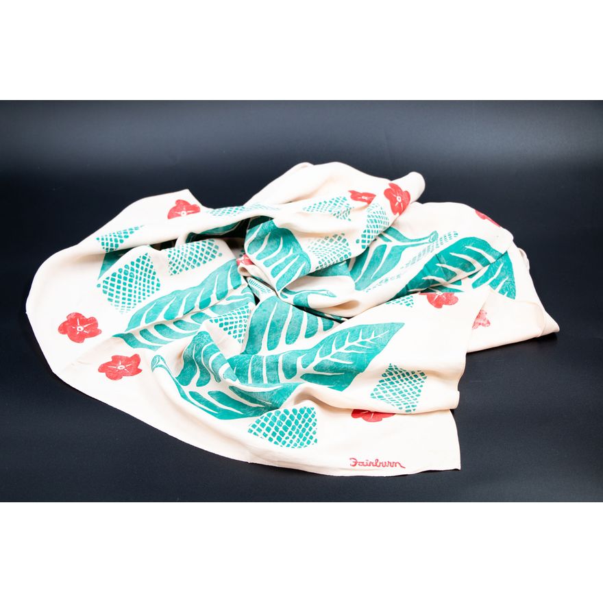 A.R.D. Fairburn - Hand-stamped scarf