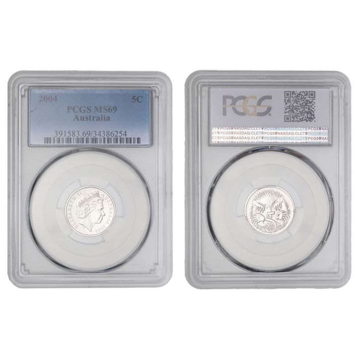 Elizabeth II, Five Cent, 2004, PCGS MS69