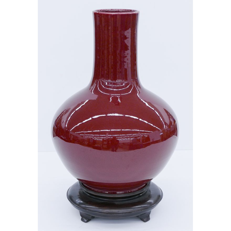 Chinese Republic Sang de Boeuf Large Bottle Vase