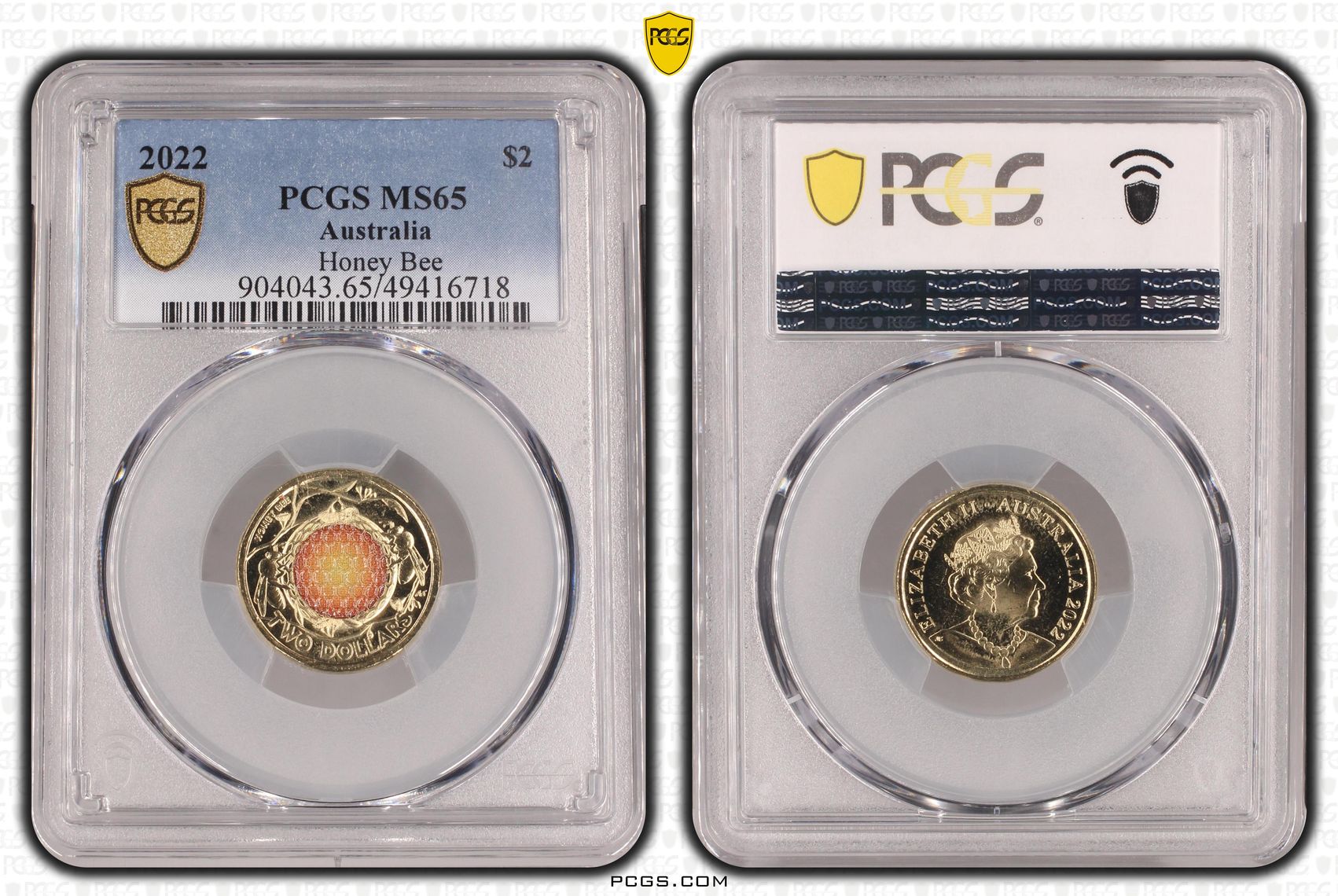 Elizabeth II, Honey Bee Colorized , Two Dollar, 2022, PCGS MS65