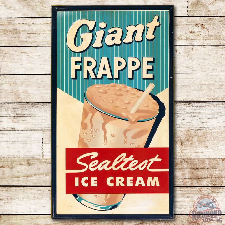 Sealtest Ice Cream "Giant Frappe" Metal Sign TAC 8.75