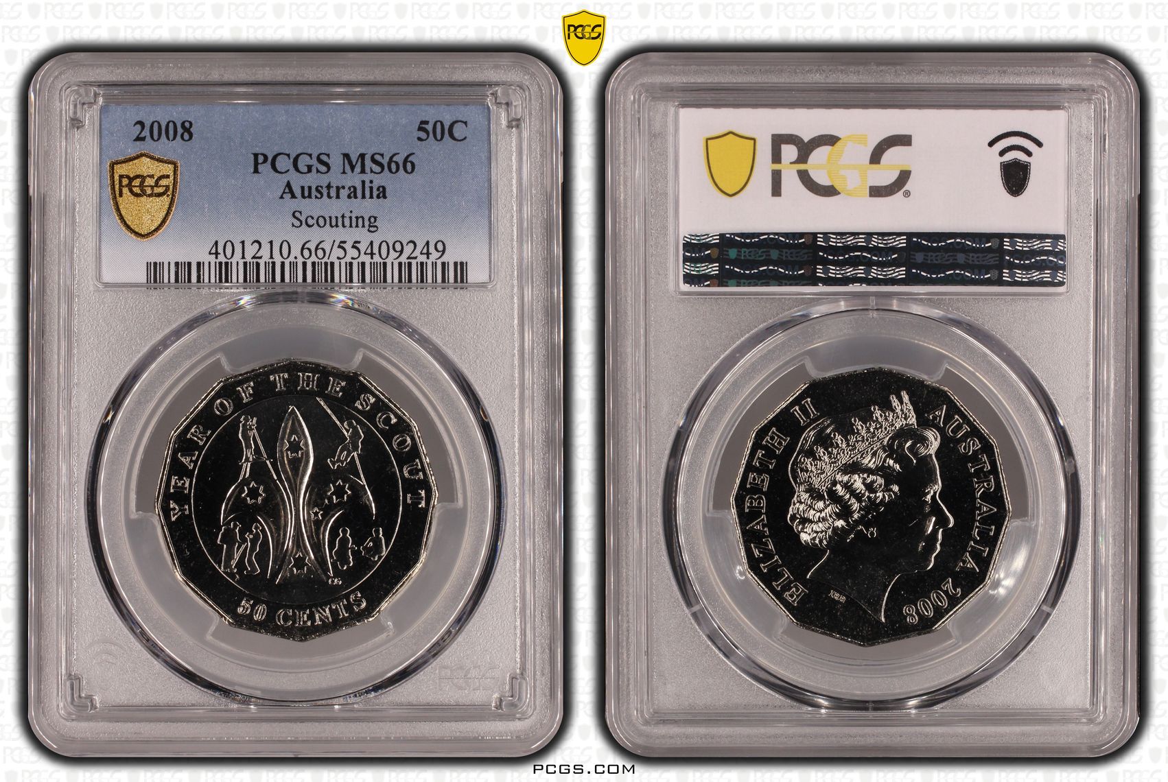Scouting, Fifty Cent, 2008, PCGS MS66