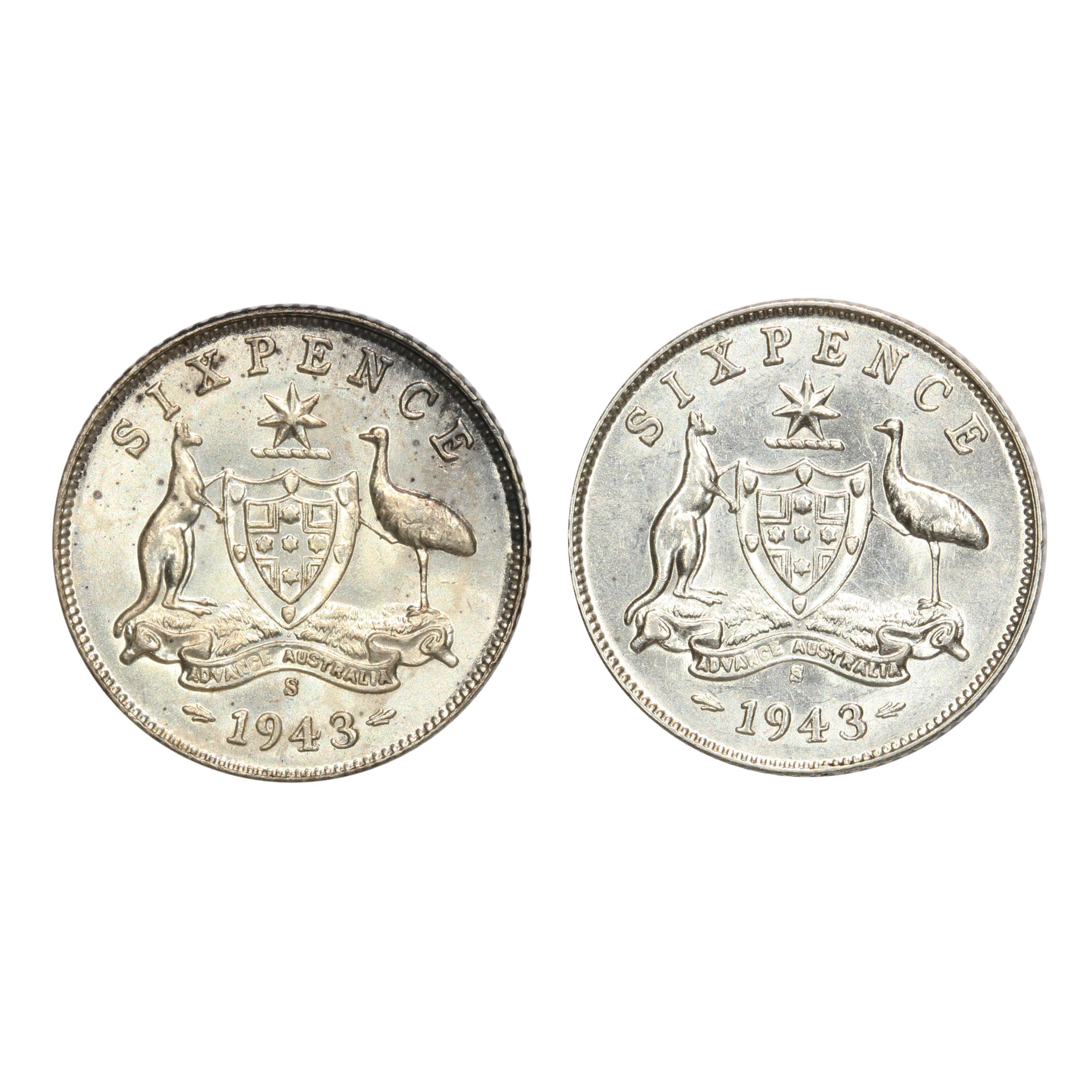 988. · George VI, Sixpence, 1943-S, Uncirculated