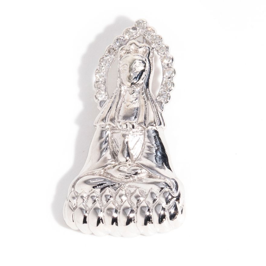 9 Carat White Gold Diamond Pendant,