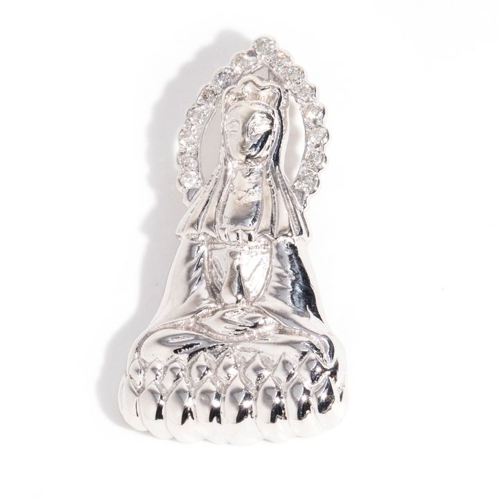 9 Carat White Gold Diamond Pendant,