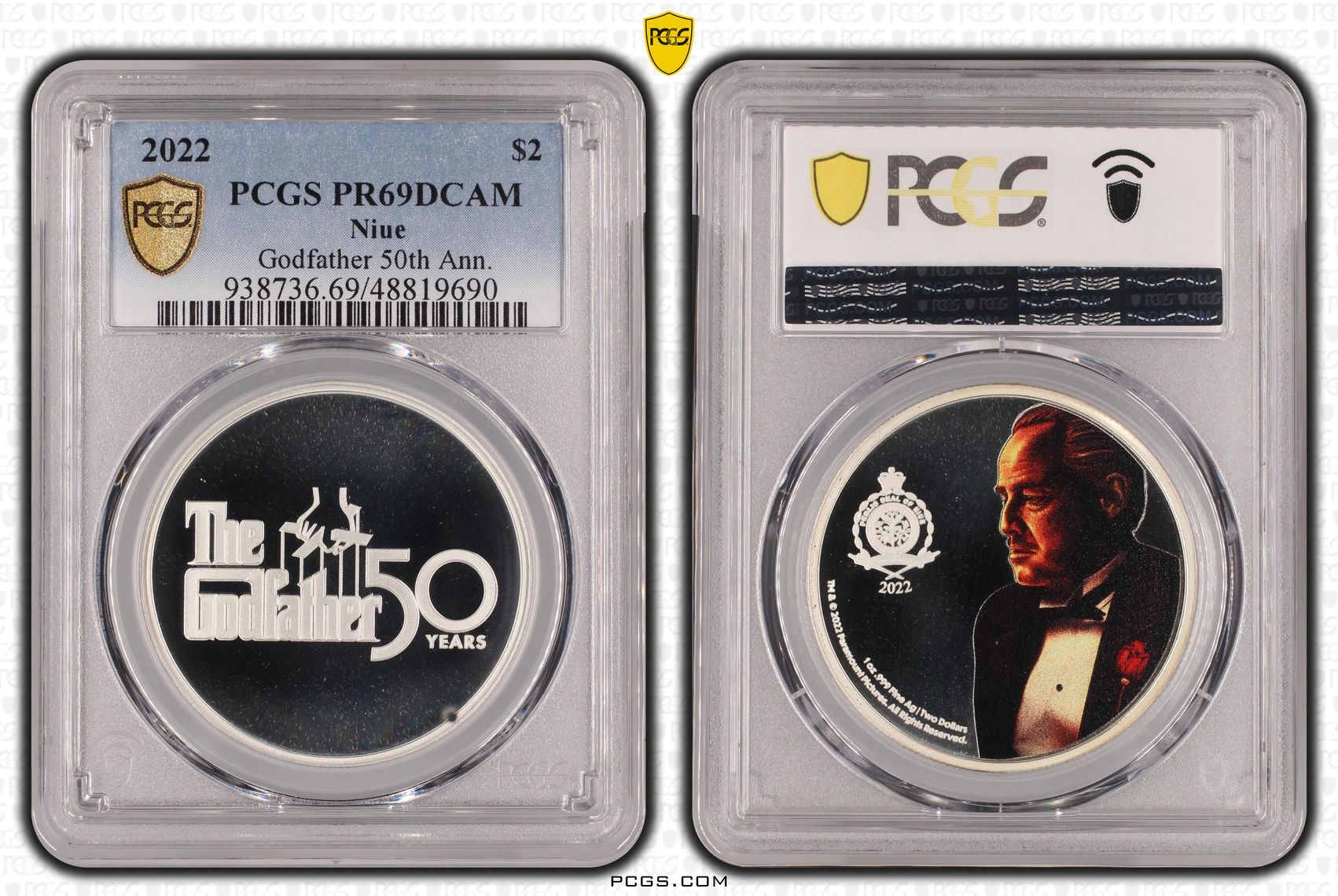 Niue, Godfather 50th Ann., Two Dollar, 2022, PCGS PR68DCAM