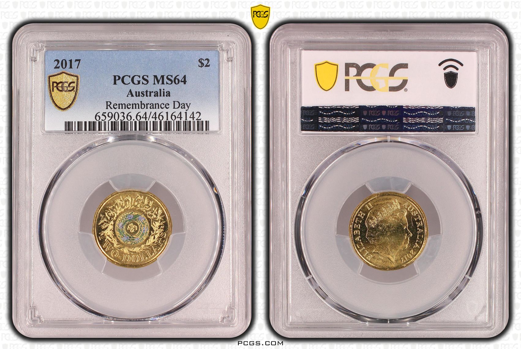 Elizabeth II, Remembrance Day, Two Dollar, 2017, PCGS MS64