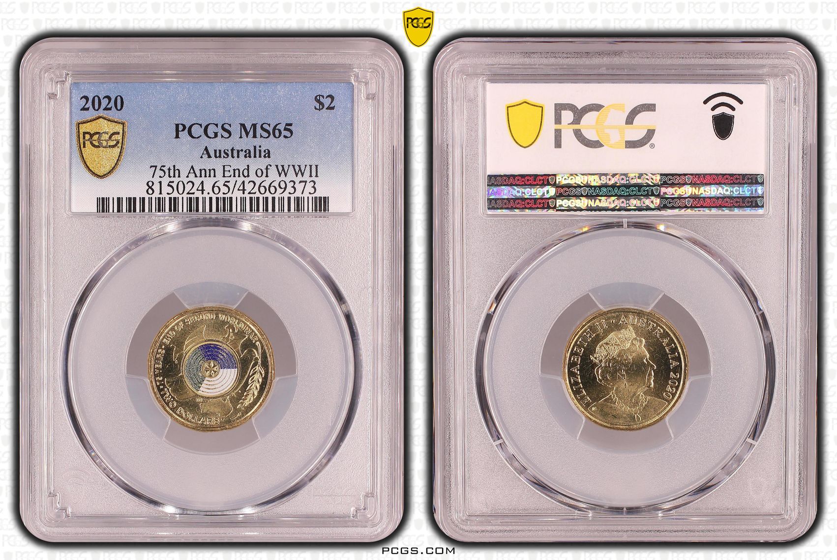 75th Ann End of WWII Colorized , Two Dollar, 2020, PCGS MS65