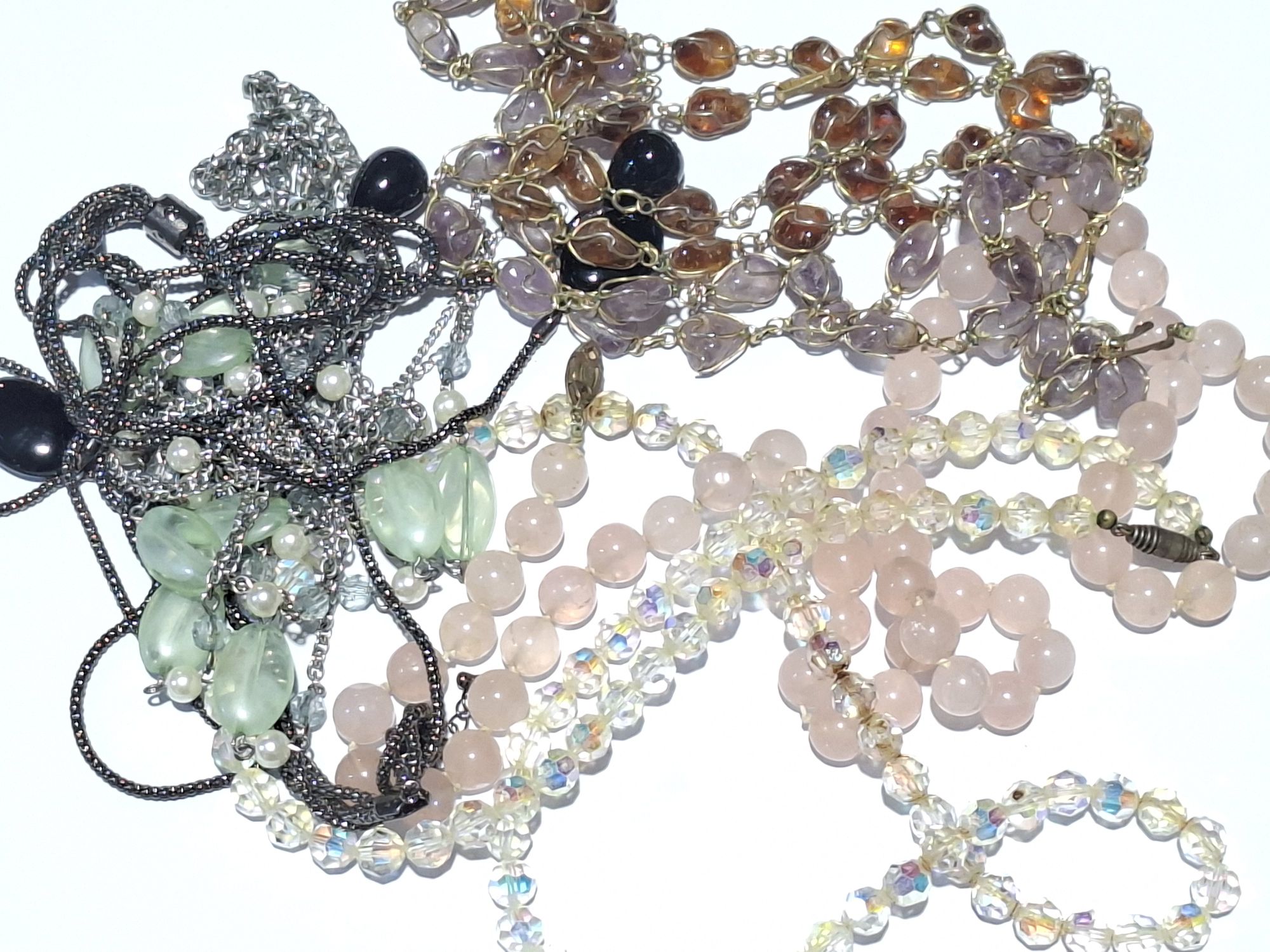 Group Of Stone Set Necklaces