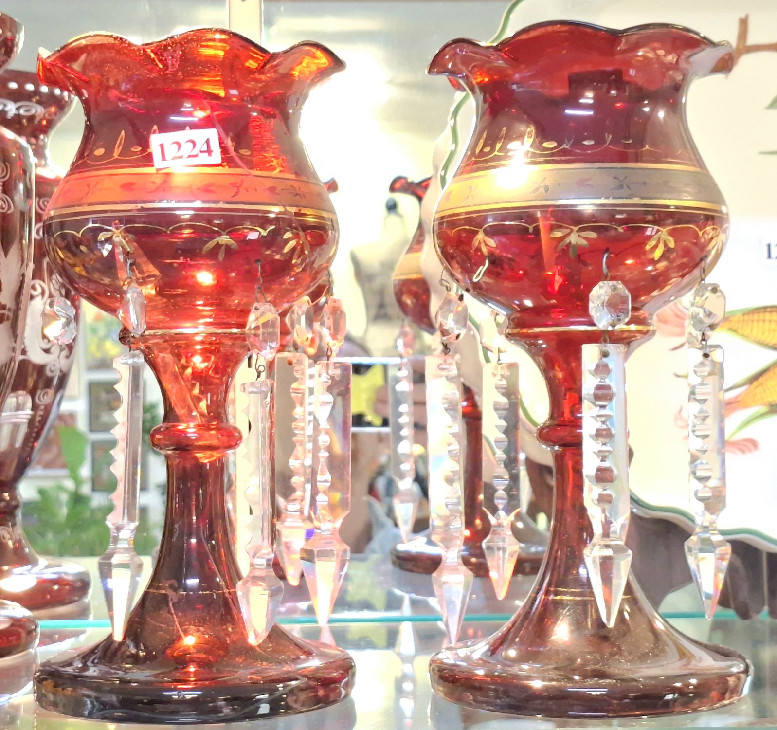1224 · RUBY FLASHED CRYSTAL LUSTRES