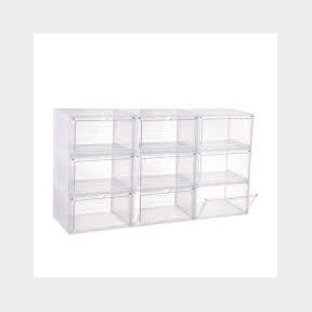 9pcs Foldable Shoe Box Storage Stackable Plastic Sneaker Organizer -Bar 9902181233172- 51745/23277 SN B3 (S3)