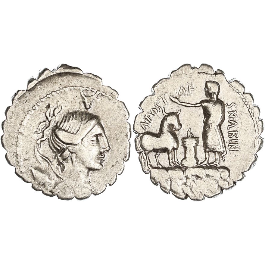 Roman Republic, A. Postumius A.f. Sp.n. Albinus, Silver Denarius, 81 BC,  nVF
