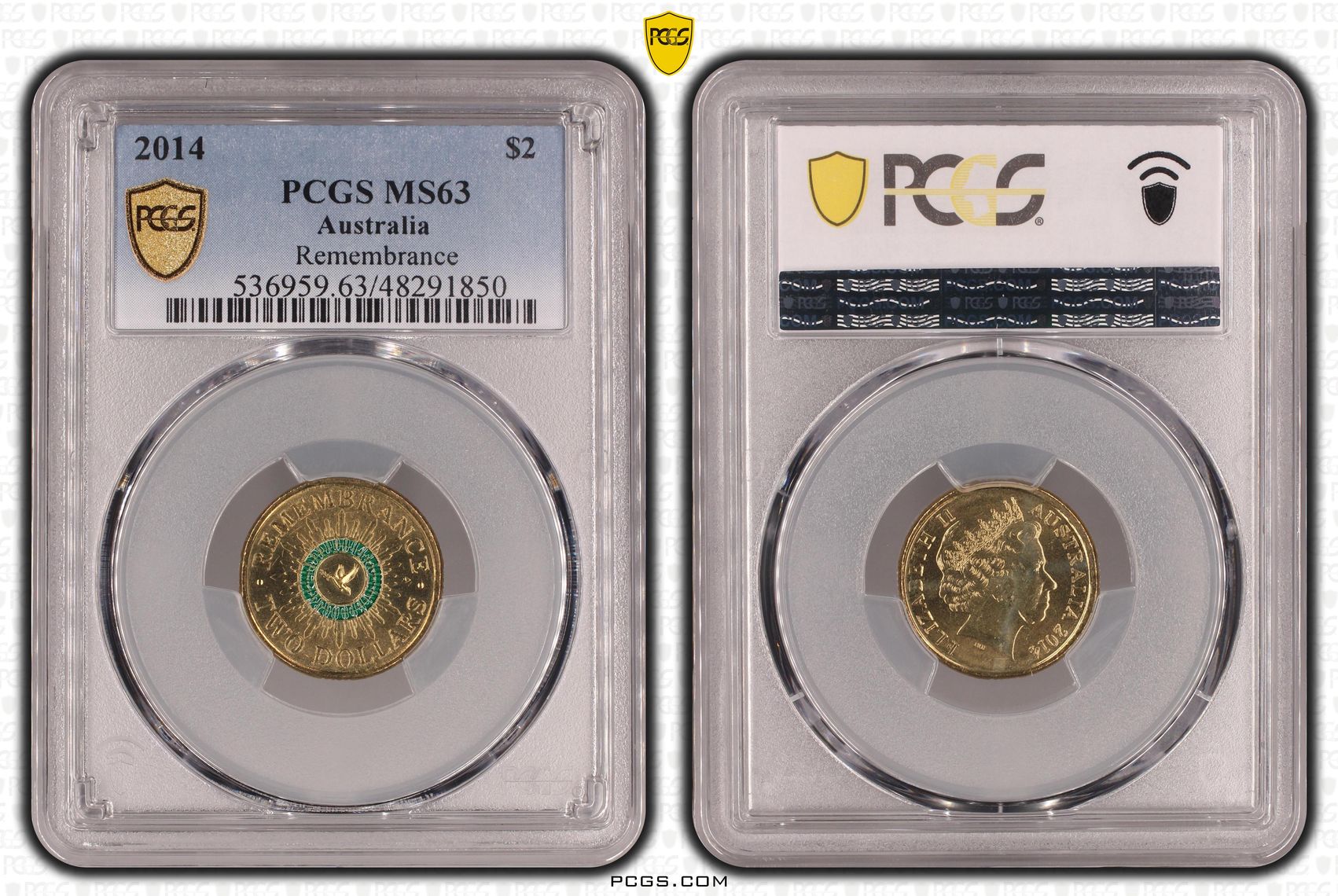 Remembrance - Colorized , Two Dollar, 2014, PCGS MS63