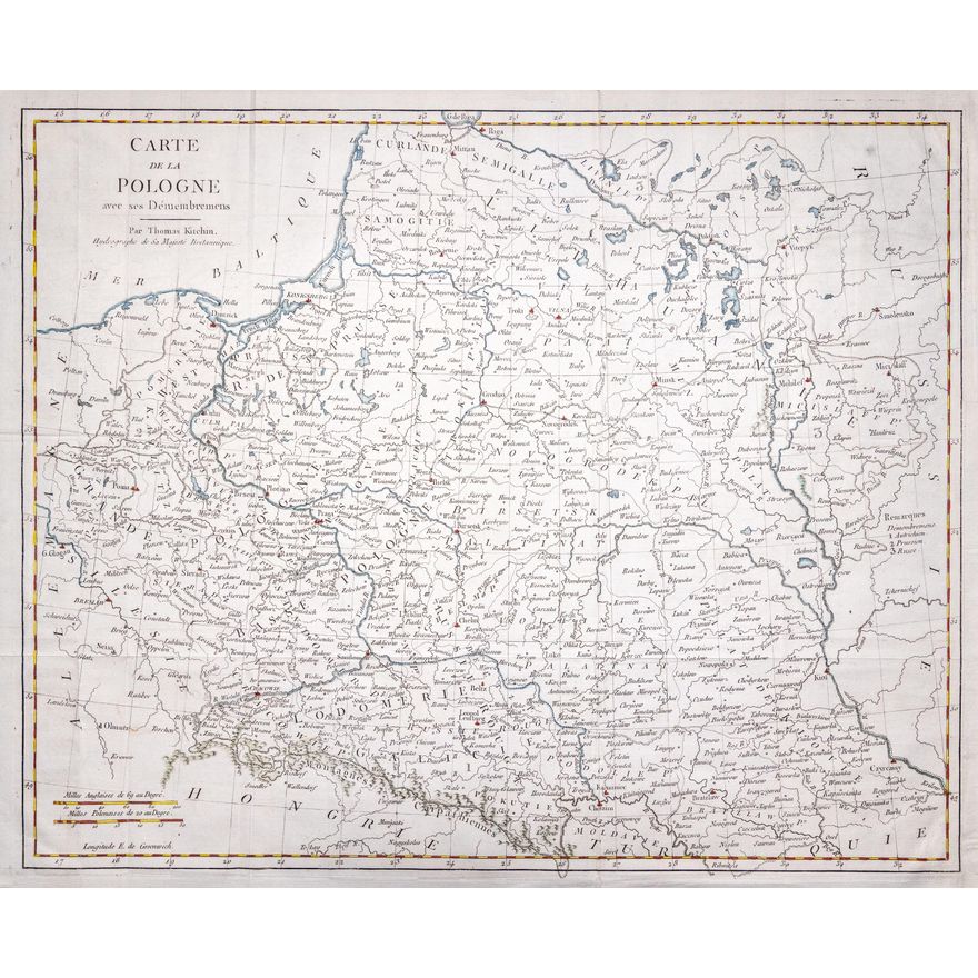Thomas Kitchin | Carte de la Pologne avec ses Démembremens