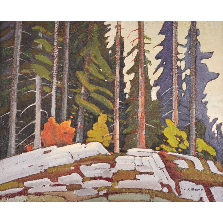Nicholas Bott ''Forest & Marble Rocks'' Oil