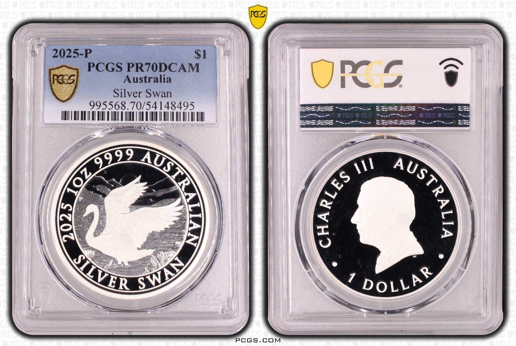 Silver Swan, One Dollar, 2025-P, PCGS PR70DCAM
