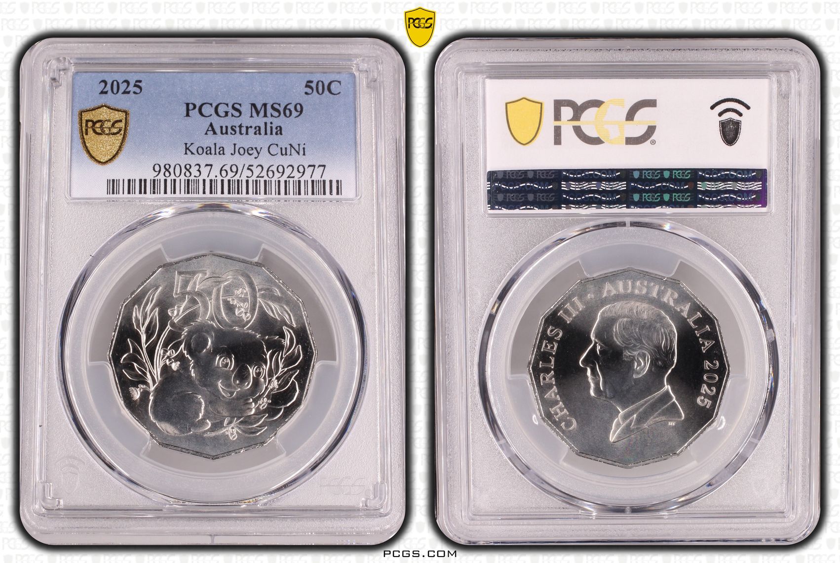 Koala Joey, POP 14/0, Fifty Cent, 2025, PCGS MS69