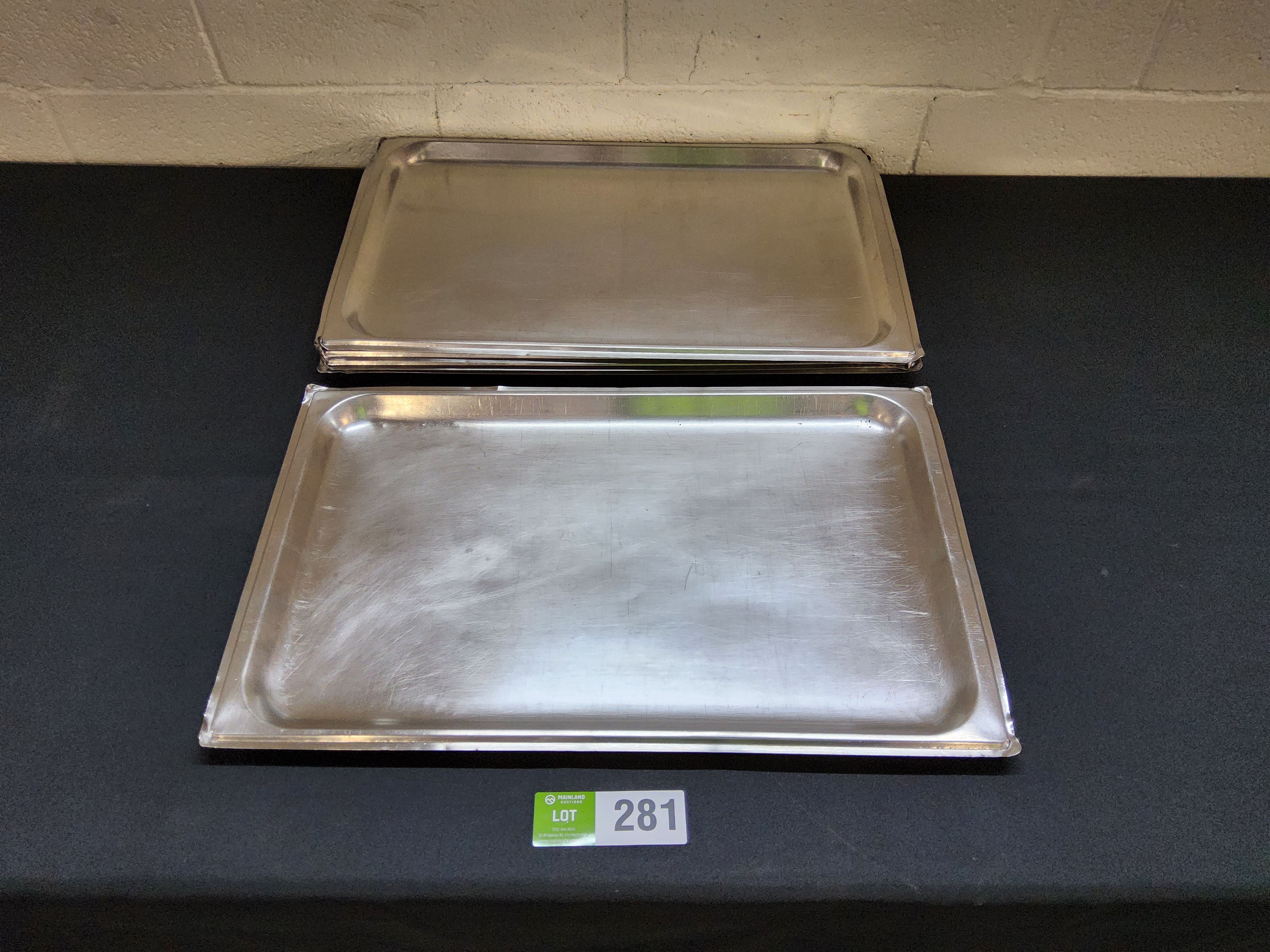 Stainless steel oven trays Mainland Auctions