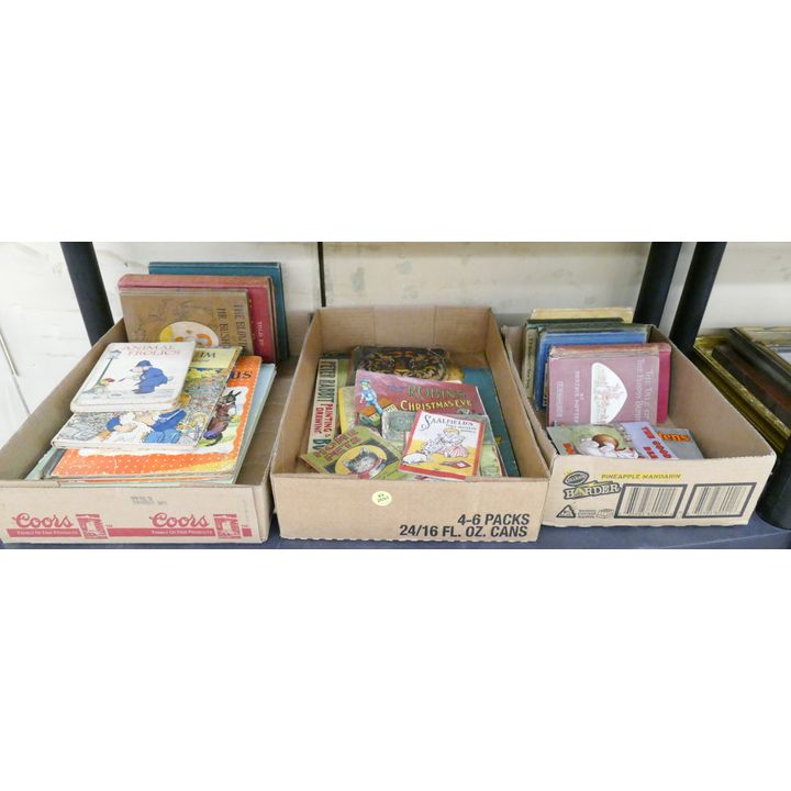 Shelf 3 Boxes Vintage and Antique Children's Books