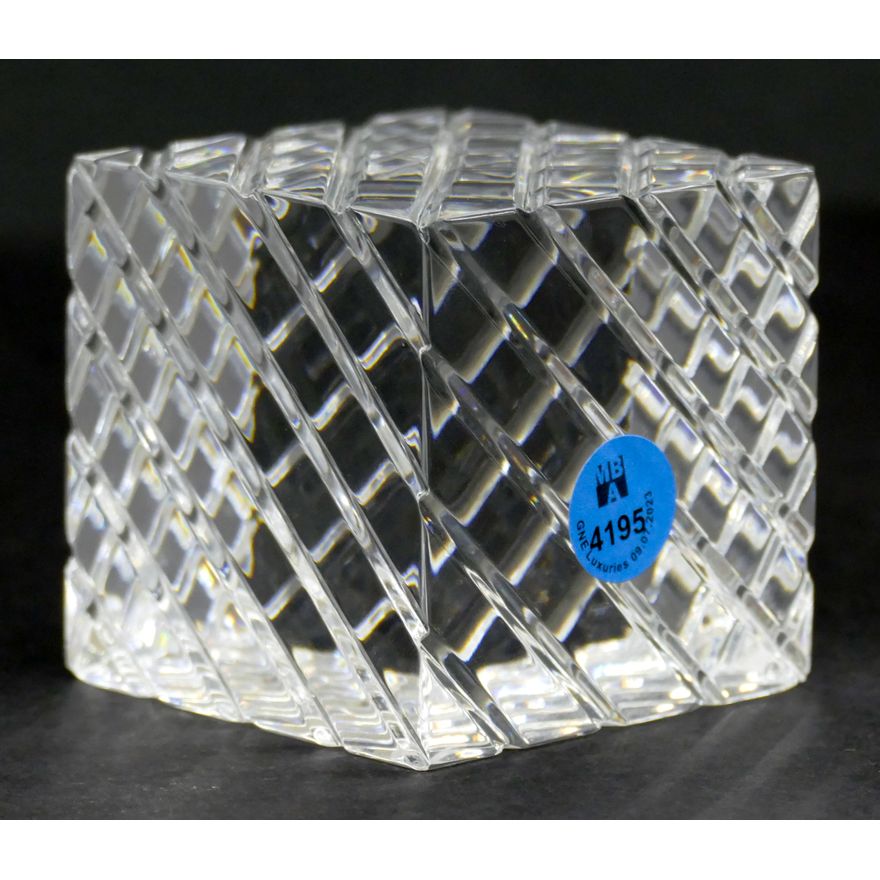 Baccarat Crystal Cube Paperweight 2.75'' - Slight Chip To Corner