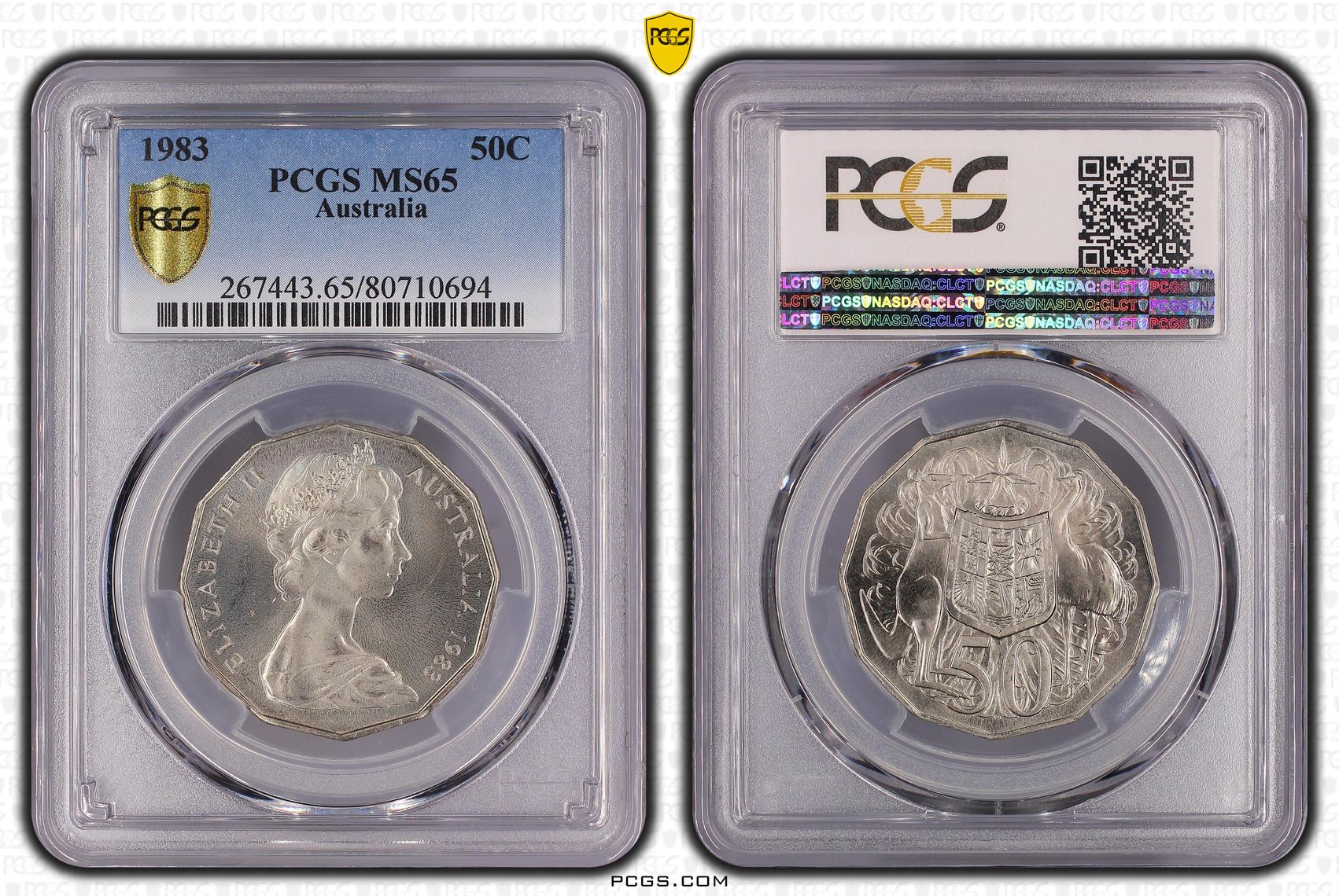 Elizabeth II, Fifty Cent, 1983, PCGS MS65