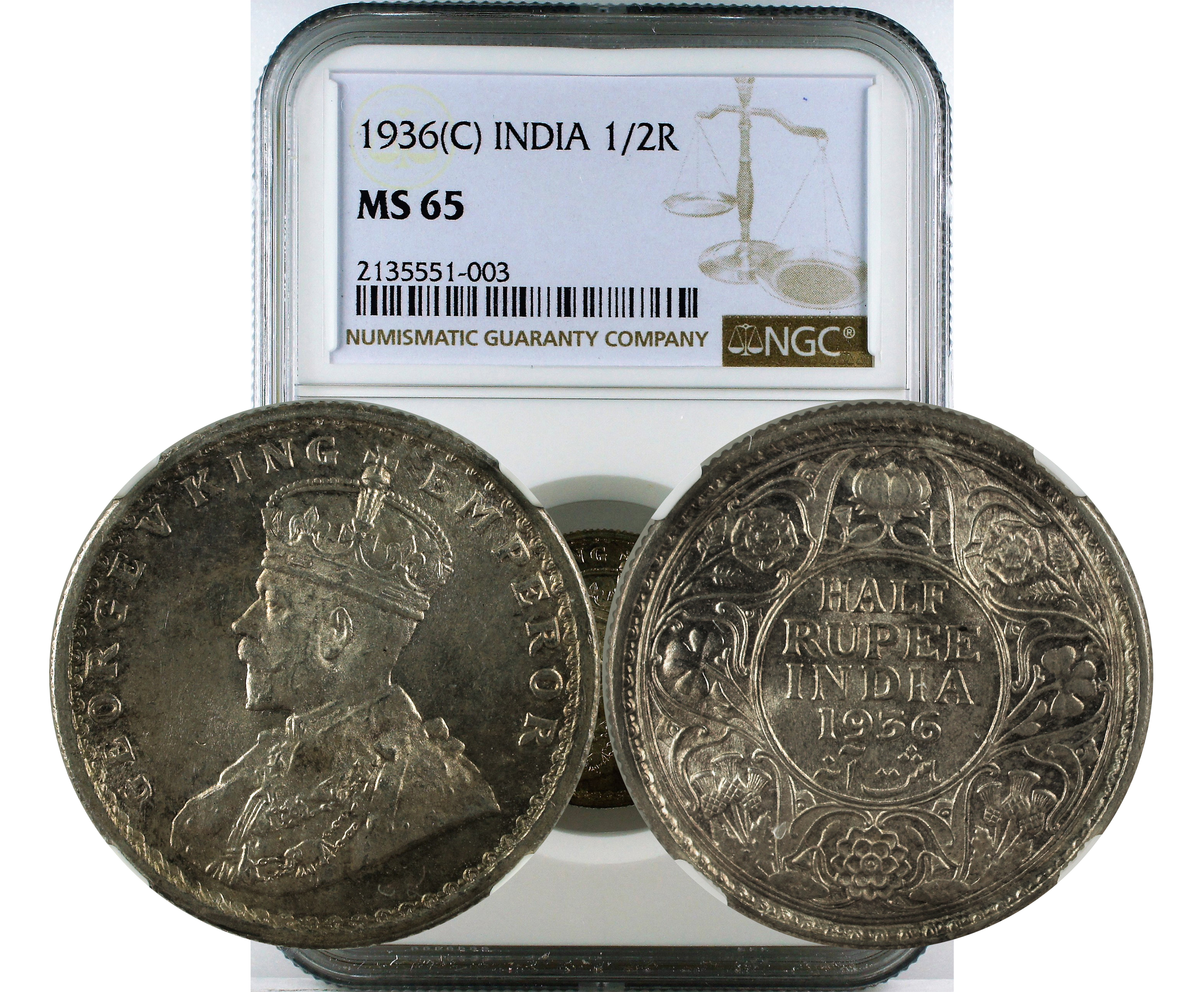 1936 (C) INDIA 1/2R MS 65