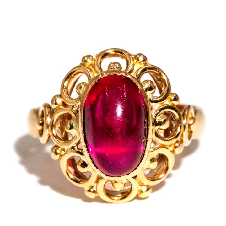 14 Carat Pinkish Red Stone Ring,