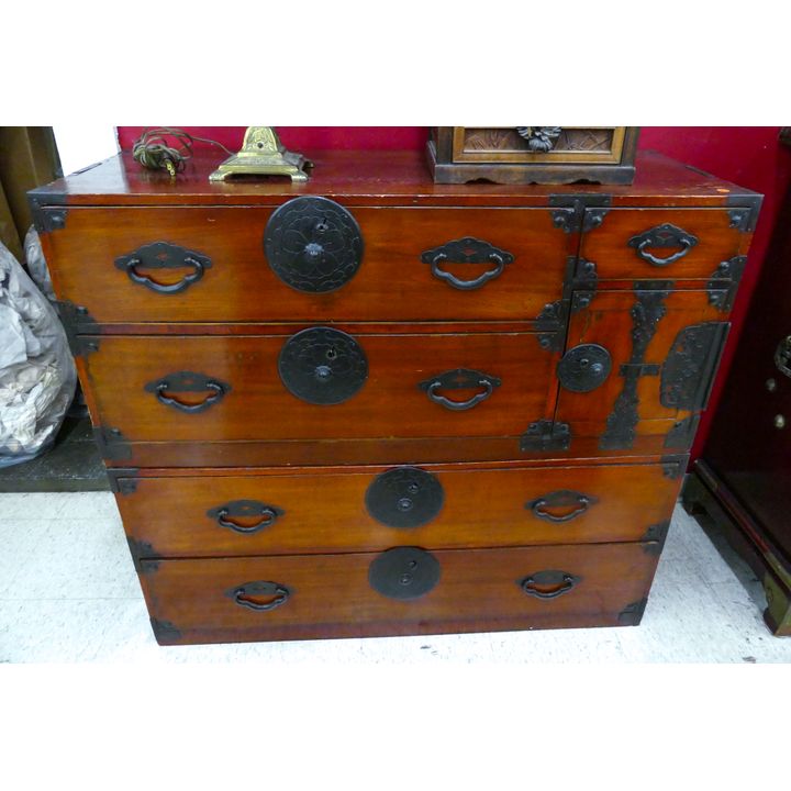 Antique Japanese Stacking Tansu Chest 40.5''x45.5''x18''