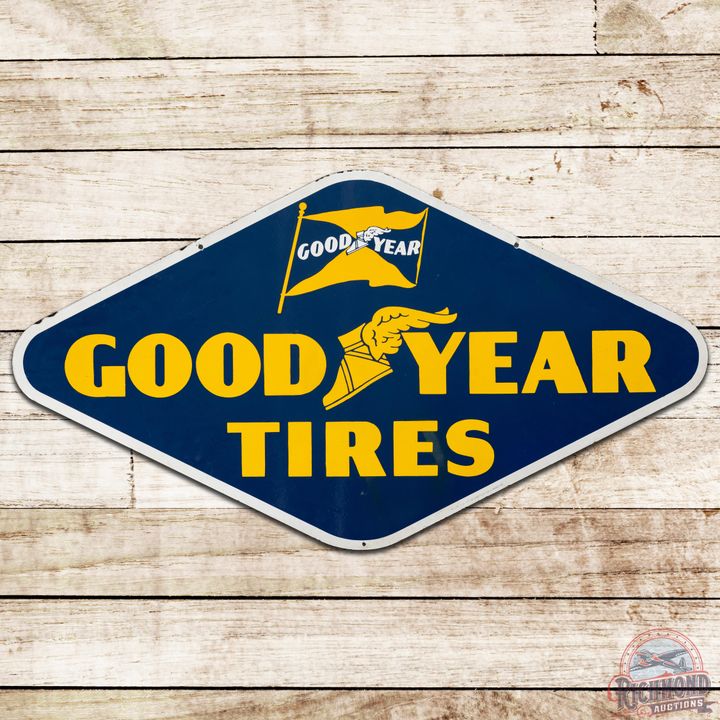 4' Goodyear Tires DSP Sign w/ Wingfoot & Flag Logos - 9 & 8.9