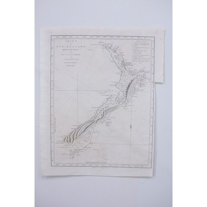 COOK, CAPT JAMES - Chart of New Zealand, explored in 1769 and 1770.